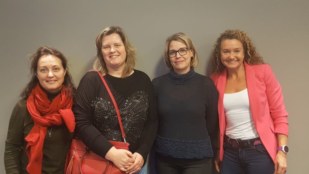 Fra venstre: Anne Vifladt, Linda Stigen, Hege Kletthagen og Ine Wigernæs fra Institutt for helsevitenskap ved NTNU i Gjøvik var blant de 30 ansatte ved Fakultet for medisin og helsevitenskap som deltok på kurset. Fra venstre: Anne Vifladt, Linda Stigen, Hege Kletthagen og Ine Wigernæs fra Institutt for helsevitenskap ved NTNU i Gjøvik var blant de 30 ansatte ved Fakultet for medisin og helsevitenskap som deltok på kurset.