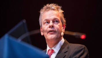 Edvard Moser in the Aula Medica at Karolinska Institutet, giving his lecture. Edvard Moser in the Aula Medica at Karolinska Institutet, giving his lecture.