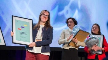 Nuria Espallargas er professor ved Institutt for maskinteknikk og produksjon ved NTNU, gründer av Seram coatings og vinner av Female entrepreneur 2017. Til høyre er de to andre finalistene, Marianne Haugland Hindsgaul og Siv Hilde Houmb. Nuria Espallargas er professor ved Institutt for maskinteknikk og produksjon ved NTNU, gründer av Seram coatings og vinner av Female entrepreneur 2017. Til høyre er de to andre finalistene, Marianne Haugland Hindsgaul og Siv Hilde Houmb.