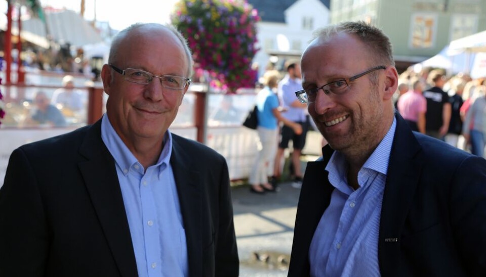 Ser til Bergen. NTNUs Magnus Steigedal (til høyre) mener NTNU har mye å lære ved å se til Universitetet i Bergen, der viserektor Robert Bjerknes er med på å utvikle en ny helseklynge.
