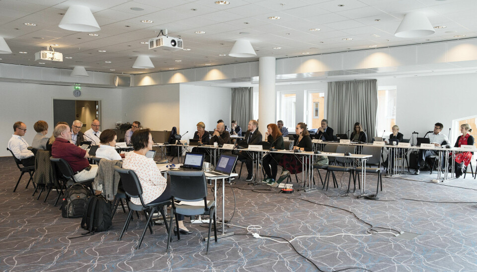 NTNUs styre i sving i 2018. Da foregikk styremøtet i Ålesund. Nå for tida foregår styremøtene digitalt.
