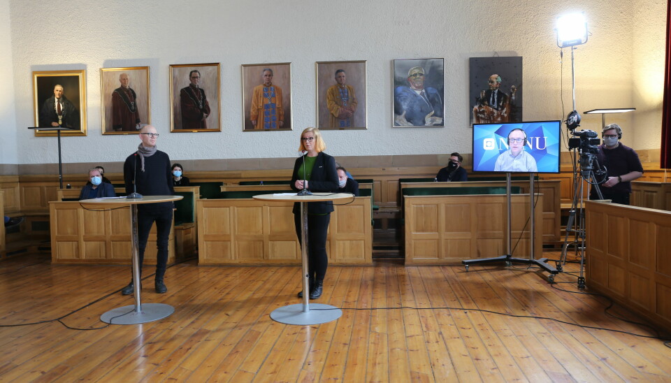 Peder Kristian Brenne og Kjersti Møller deltok fysisk fra de teknisk-administrativt ansatte. Vidar Broholm var med på skjerm.