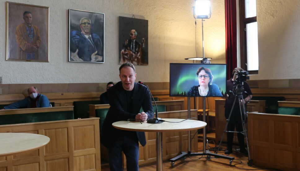 Øyvind Eikrem i valgkampmodus da han forsøkte å bli valgt inn i NTNU-styret. Det gikk ikke. I stedete er han nyvalgt leder for partiet Demokratene i Trondheim.