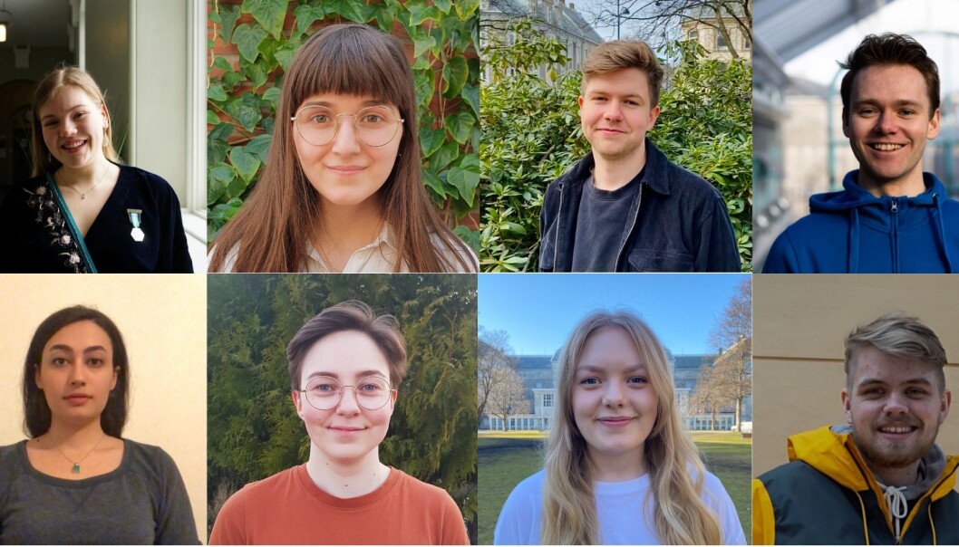Åtte stiller til valg. Øverst fra venstre: Amalie Farestvedt, Arja Pedersen, Fredrik Stensen Lier, Jørgen Valseth, Mahgol Afshari, Martine Sletten, Ragnhild Marie Ulsaker Jacobsen, Torjus Levisen Johansen Åtte stiller til valg. Øverst fra venstre: Amalie Farestvedt, Arja Pedersen, Fredrik Stensen Lier, Jørgen Valseth, Mahgol Afshari, Martine Sletten, Ragnhild Marie Ulsaker Jacobsen, Torjus Levisen Johansen