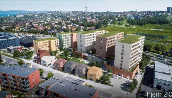 De nye høyblokkene vil ha utsikt mot Nissekollen, hjemmebanen til Nardo FK. De nye høyblokkene vil ha utsikt mot Nissekollen, hjemmebanen til Nardo FK.