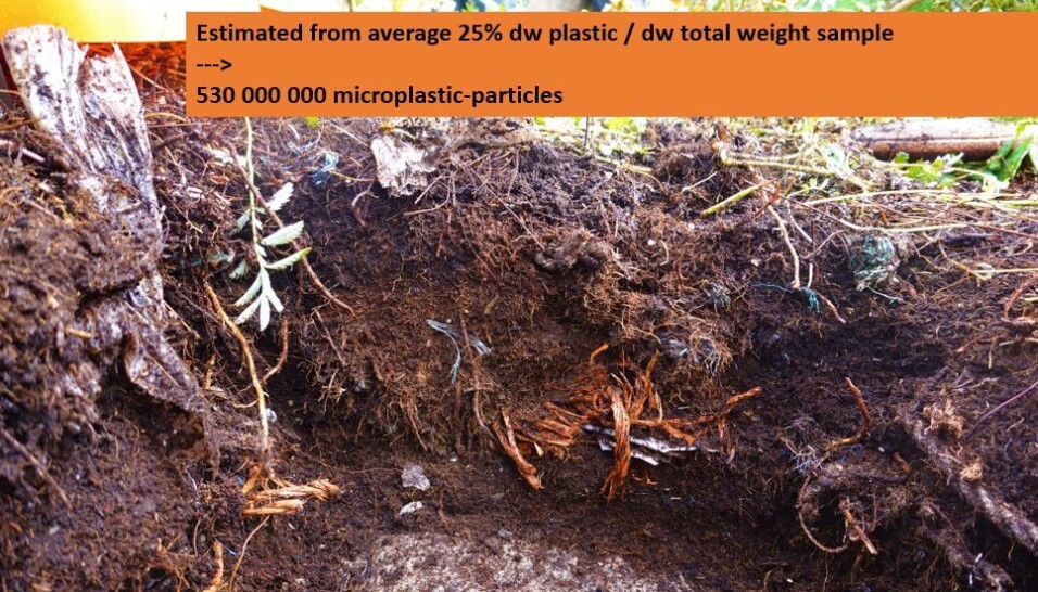 Konsekvenser av plast i jord når det fragmenteres til mikroplast.