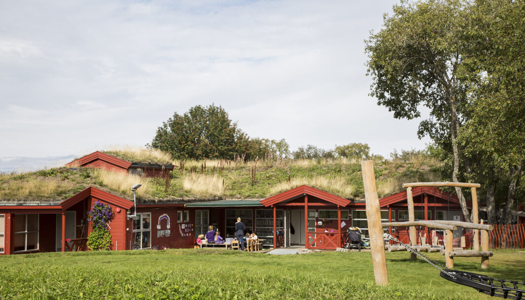 Tyholttunet ligger på en høyde. Foran barnehagen kommer kontorbygget, der ansatte vil ha utsikt mot Valentinlyst og Tyholttårnet. Tyholttunet ligger på en høyde. Foran barnehagen kommer kontorbygget, der ansatte vil ha utsikt mot Valentinlyst og Tyholttårnet.