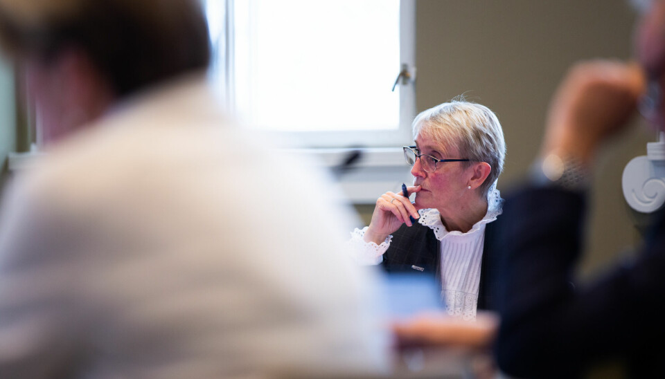 NTNU-rektor Anne Borg, her under et styremøte i september, uttrykker misnøye med at det tas midler fra Norges Forskningsråd for å finansiere opptrappingen i Langtidsplan for forskning og høyere utdanning.