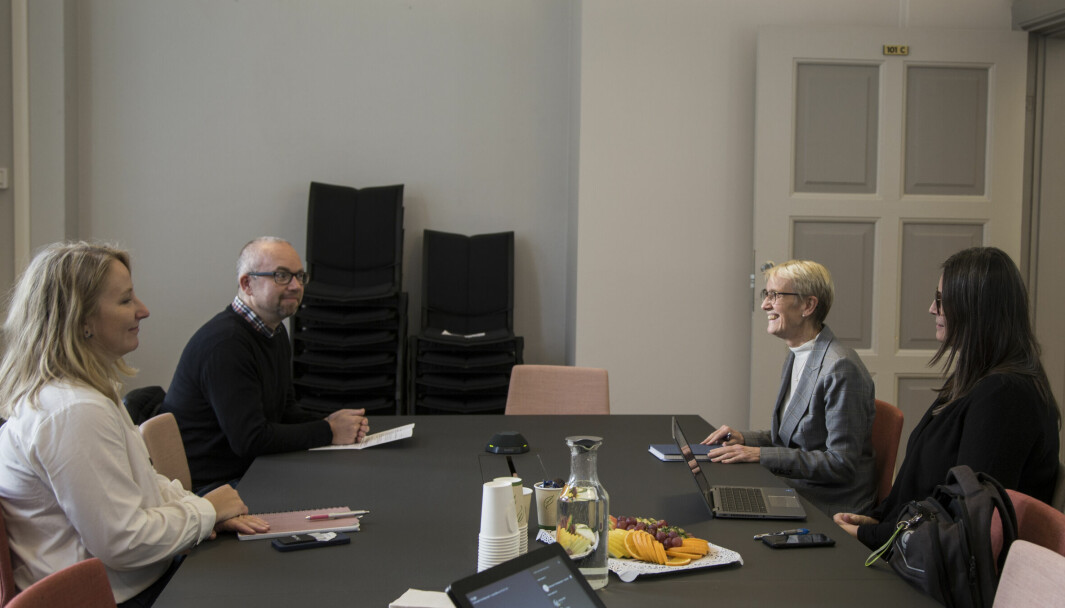Tonen var god da brukerorganisasjonene møtte NTNU. Fra venstre: Janet Rautio Øverland, Kristian Lian, Anne Borg og Merete Kvidal.