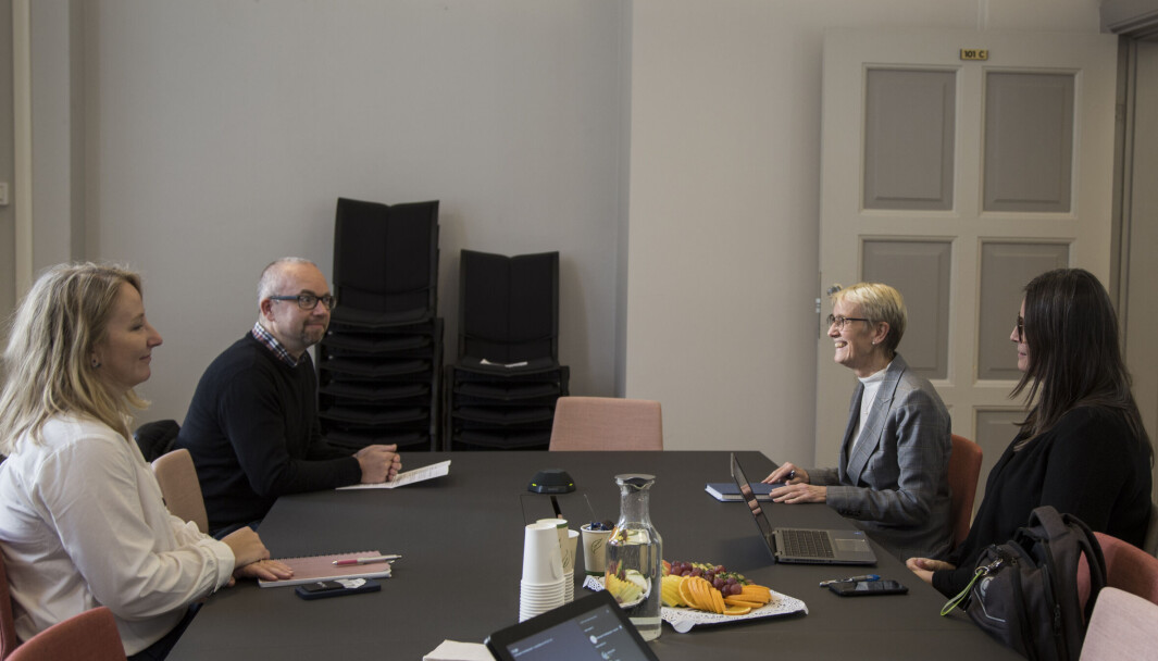 Tonen var god da brukerorganisasjonene møtte NTNU. Fra venstre: Janet Rautio Øverland, Kristian Lian, Anne Borg og Merete Kvidal. Tonen var god da brukerorganisasjonene møtte NTNU. Fra venstre: Janet Rautio Øverland, Kristian Lian, Anne Borg og Merete Kvidal.