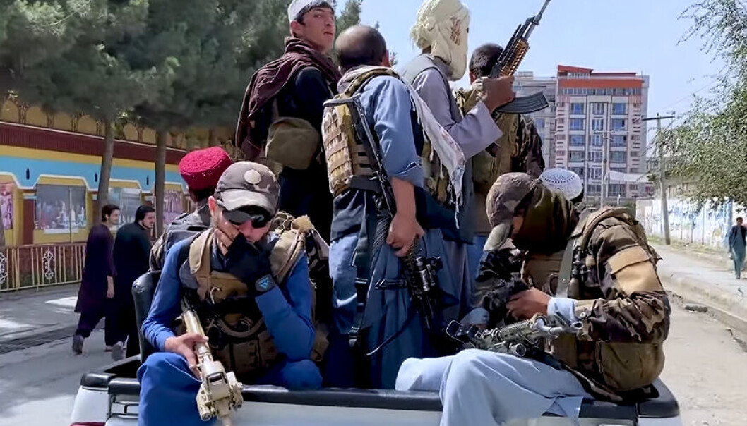 Taliban-krigere i Kabul august 2021. Arkivbilde. Taliban-krigere i Kabul august 2021. Arkivbilde.