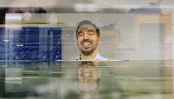 Jason Hearst ved vanntunnelen i Strømningstekniske laboratorier, januar 2022. Jason Hearst ved vanntunnelen i Strømningstekniske laboratorier, januar 2022.