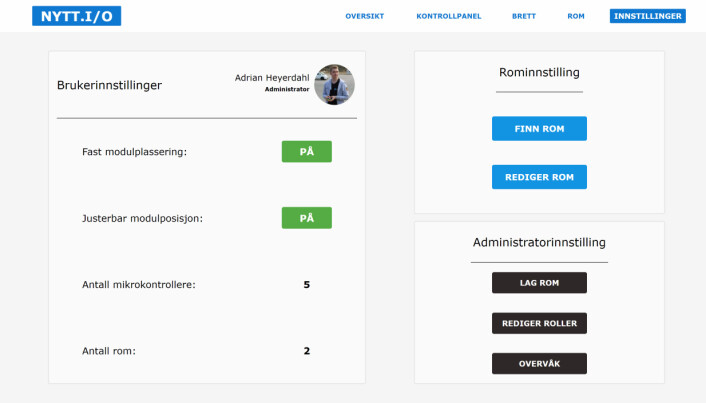 Denne siden vil la administratorer styre grupper og rom som studentene tilhører. Samt kan administratoren gå inn i «overvåkingsmodus» og sette det opp slikt at data tilhørende hvert enkelt studentprosjekt data kan vises frem f.eks. på lerretet i et auditorium på campus. Denne siden vil la administratorer styre grupper og rom som studentene tilhører. Samt kan administratoren gå inn i «overvåkingsmodus» og sette det opp slikt at data tilhørende hvert enkelt studentprosjekt data kan vises frem f.eks. på lerretet i et auditorium på campus.