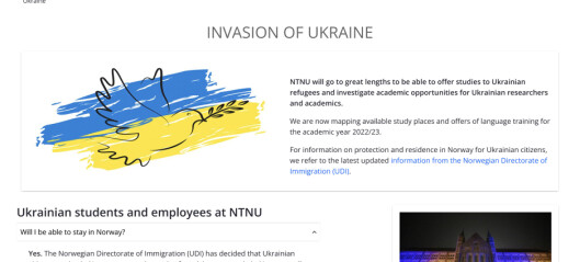NTNU launches site dedicated to their handling of the war in Ukraine