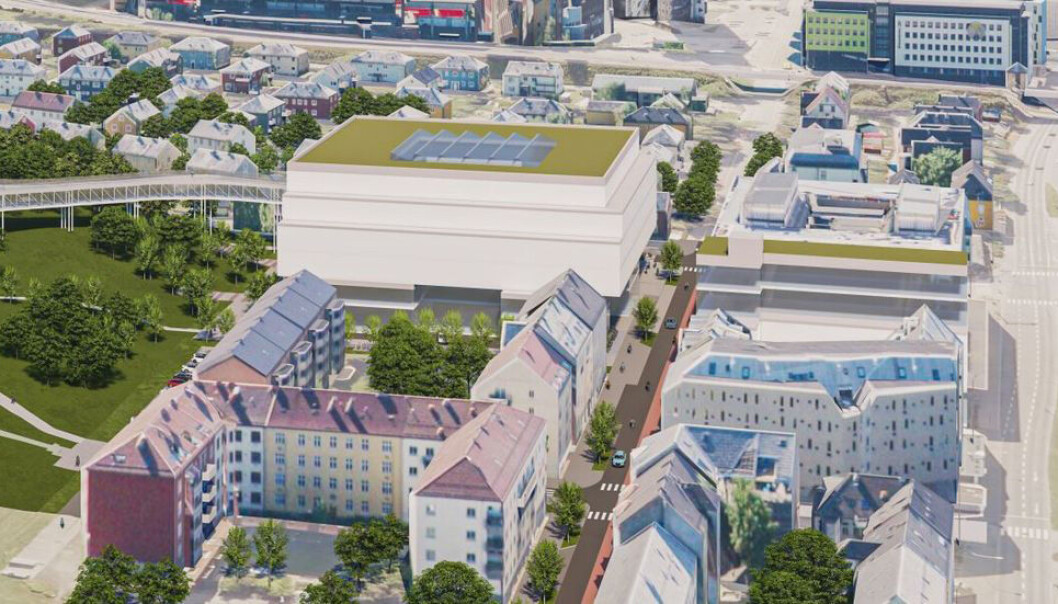 En broforbindelse skal skape en tettere forbindelse mellom Hesthagen nede på flata og bygningen oppe på Gløshaugen-platået. En broforbindelse skal skape en tettere forbindelse mellom Hesthagen nede på flata og bygningen oppe på Gløshaugen-platået.