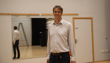 Tore Kirkholt i et av teaterlokalene ved Dragvoll. Tore Kirkholt i et av teaterlokalene ved Dragvoll.