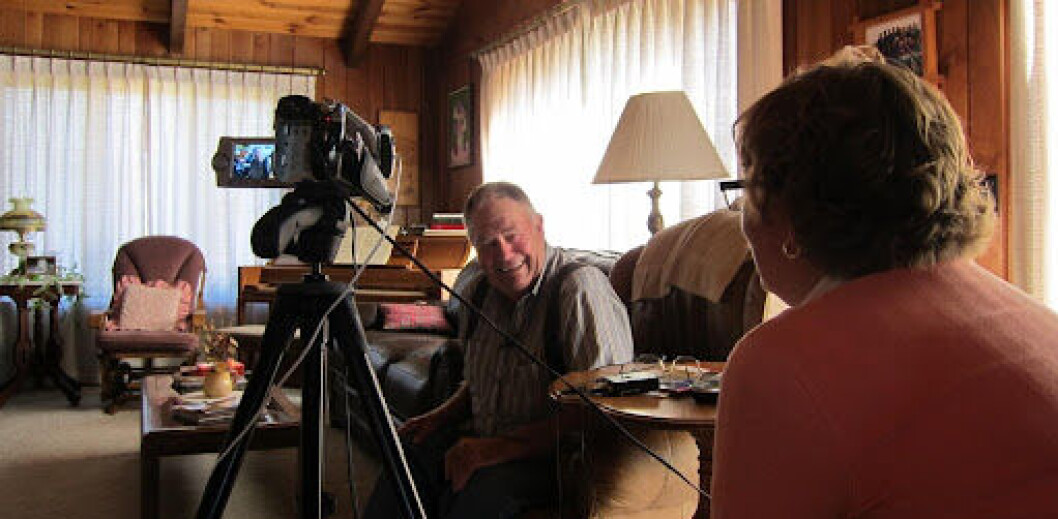 God stemning når Kristin Melum Eide intervjuer Allen (86). God stemning når Kristin Melum Eide intervjuer Allen (86).