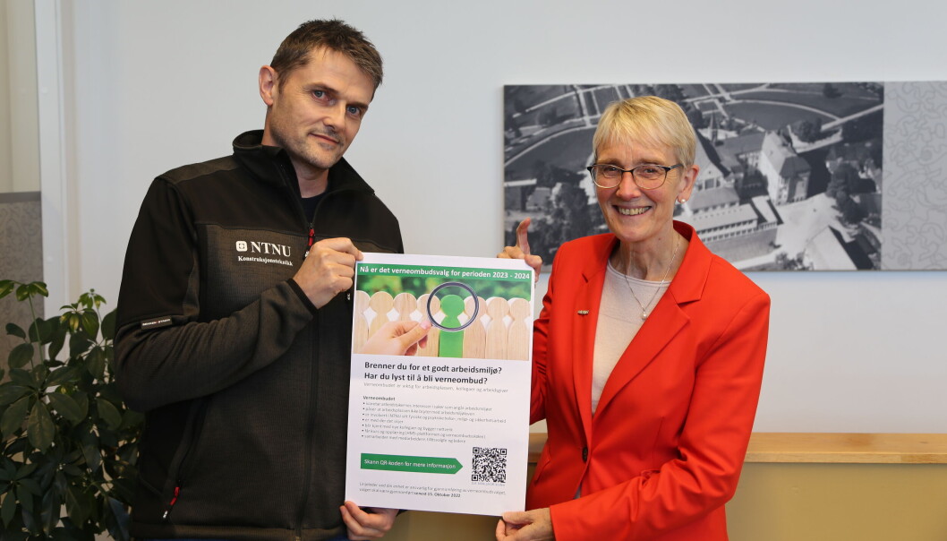 Hovedverneombud Ragnar Moen og rektor Anne Borg er opptatt av å få så mange som mulig til å ønske å bli verneombud. Hovedverneombud Ragnar Moen og rektor Anne Borg er opptatt av å få så mange som mulig til å ønske å bli verneombud.