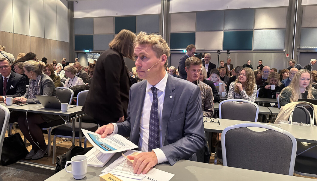 Ola Borten Moe presiserer: Han representerer regjeringen, ikke UH-sektoren. Ola Borten Moe presiserer: Han representerer regjeringen, ikke UH-sektoren.