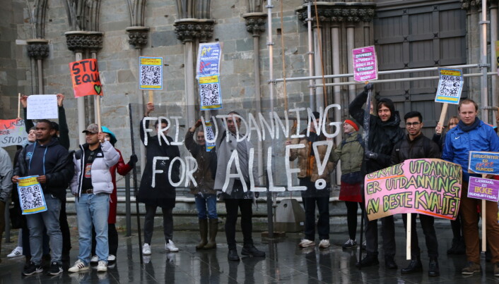 Fri utdanning for alle studenter i Norge, det var hovedbudskapet. Fri utdanning for alle studenter i Norge, det var hovedbudskapet.
