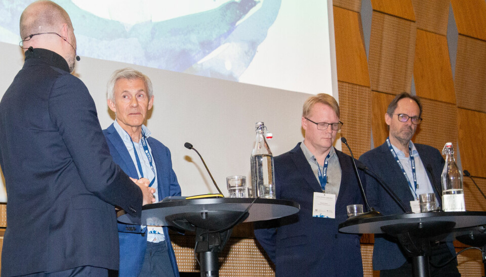 Eirik Sivertsen, Olav Bolland, Roald Utnes og Gunnar Winther under arrangementet Ocean data and security in uncertain times.