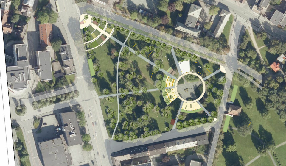 Slik kan en fremtidig Elgeseter park se ut. Kommunen innhenter stadig forslag fra naboene.