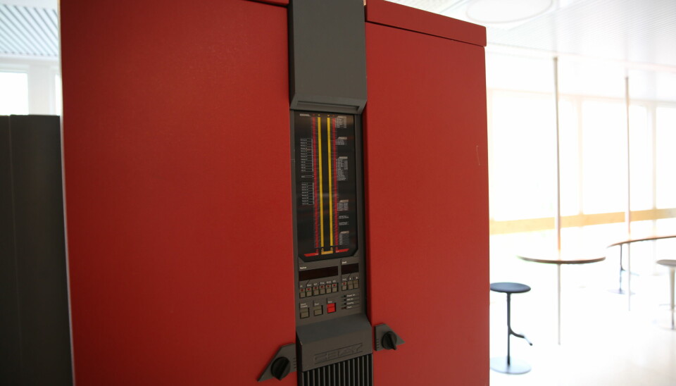 Kontrollpanelet til Cray YMP, tungregnemaskin fra rundt 1990, med fire CPU-er.