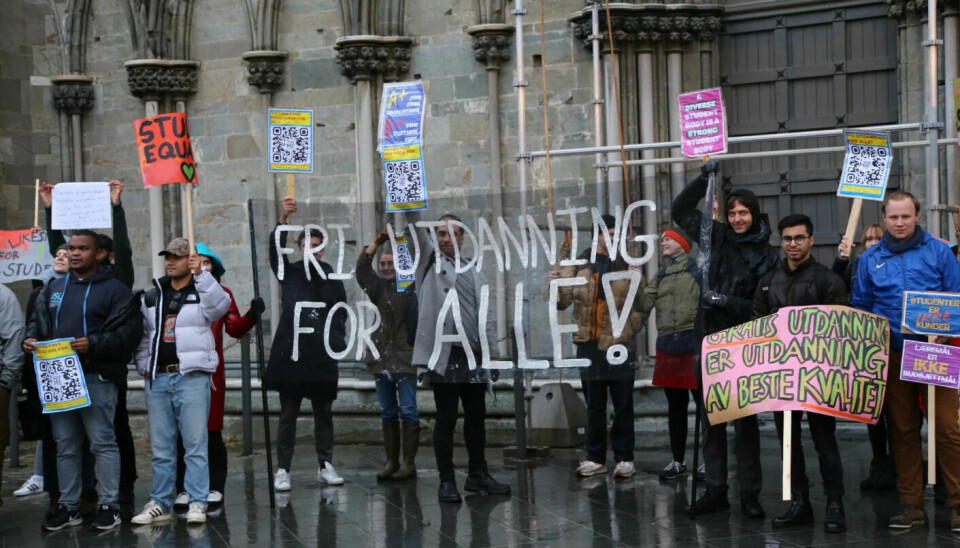 Illustrasjonsfoto: Demonstrasjon mot skolepenger i Trondheim. Mange studenter har vært sterkt mot endringen.