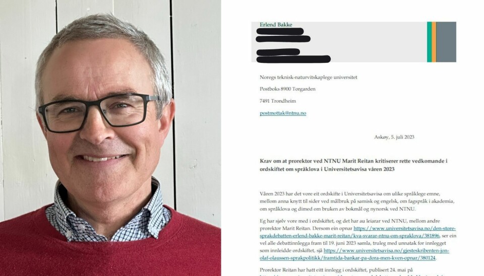 I brevet til NTNU krev Bakke at «prorektor ved NTNU Marit Reitan kritiserer rette vedkomande i ordskiftet om språklova i Universitetsavisa våren 2023».