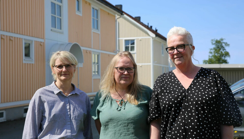 De tre naboene Ela Sjølie, til venstre, Monika Larsen Donovan og Ragnhild By bor i Tyholt borettslag. Nå har de vunnet tomtestriden mot NTNU.