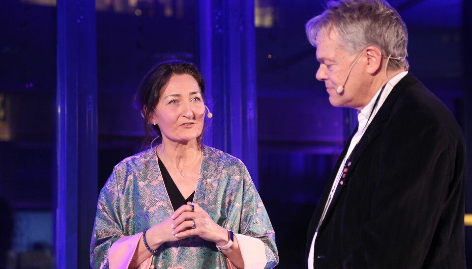 May- Britt og Edvard Moser får gaven i deres store jubileumsår. Det er ti år siden de fikk Nobelprisen. Bildet er tatt under Mosernes Jubileumssoare i januar i år.