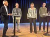 Helge Holden, Erlend Dehlin, Siri Granum Carson og Anders Lie Hagen diskuterte NTNUs visjon og verdier i Dokkhuset.