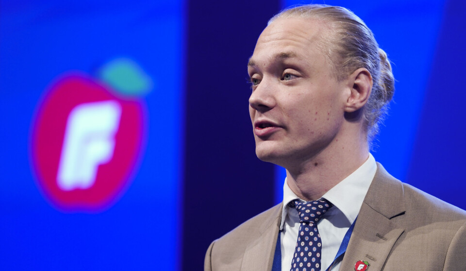Leder i Fremskrittspartiets Ungdom (FpU), Simen Velle, kan være fornøyd med at Frp stadig blir mer populære blant studenter.