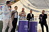 Jonas KRistiansen Nøland, Aleksander Dypvik Myklebust, Jørgen Bjørndalewn, Mani Husseini og moderator Thomas Øyvang.